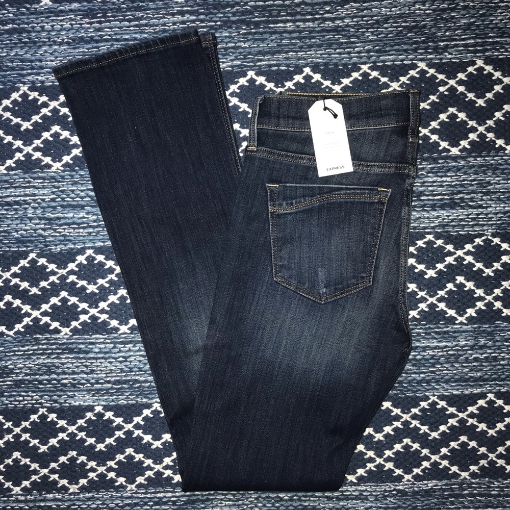 Express Barely Boot Mid Rise Jeans